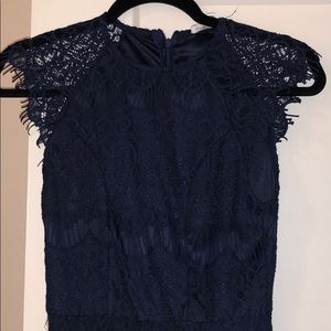 Navy blue lacy dress
